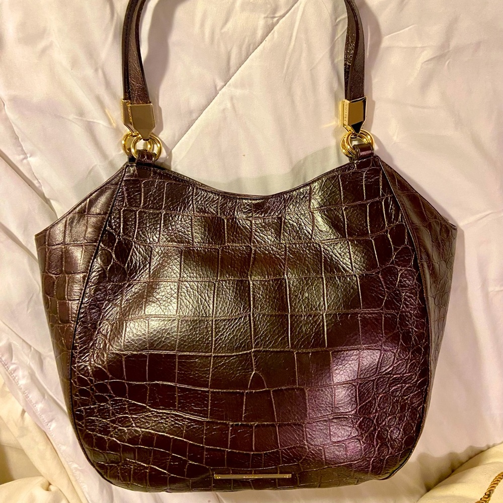 Brahmin Marianna Shoulder Leather Handbag Purse Croc Embossed